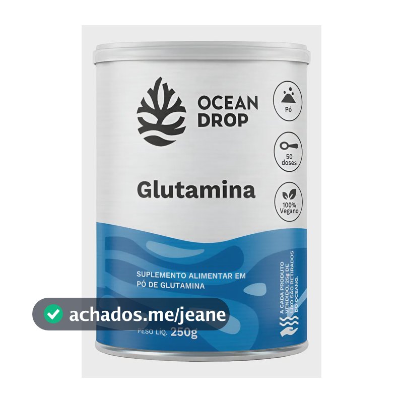 Glutamina 100% Pura Ocean Drop Suplemento Aminoácido Atletas L-glutamina Pura 250g