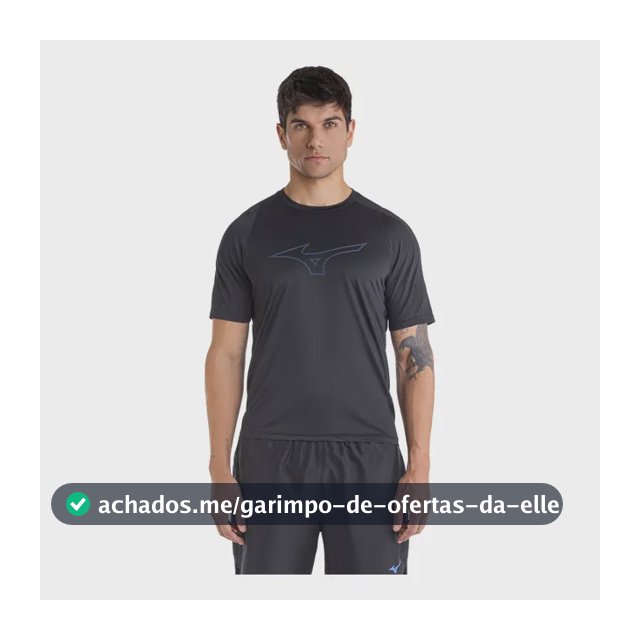 Camiseta De Corrida Mizuno Run Easy 5 Masculina Preto G