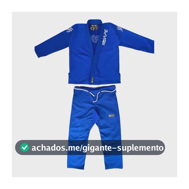 Kimono Jiu-jitsu Brape Combat - Azul Bordado Prata