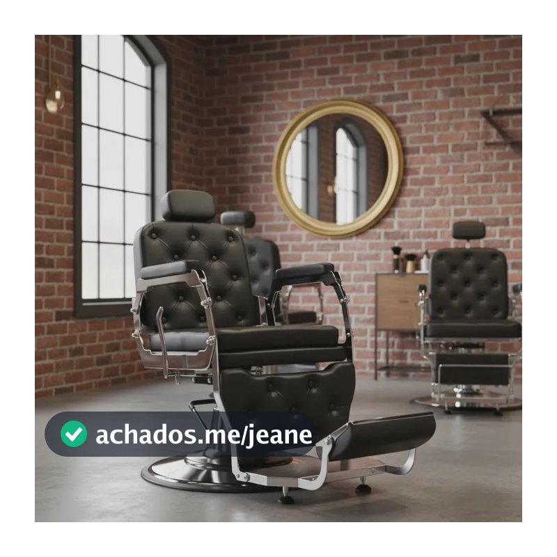 Poltrona Cadeira Para Salão Barbeiro Barber King Croma Capit Cor Preto Forma Da Base Redonda Tipo De Encosto Reclinável