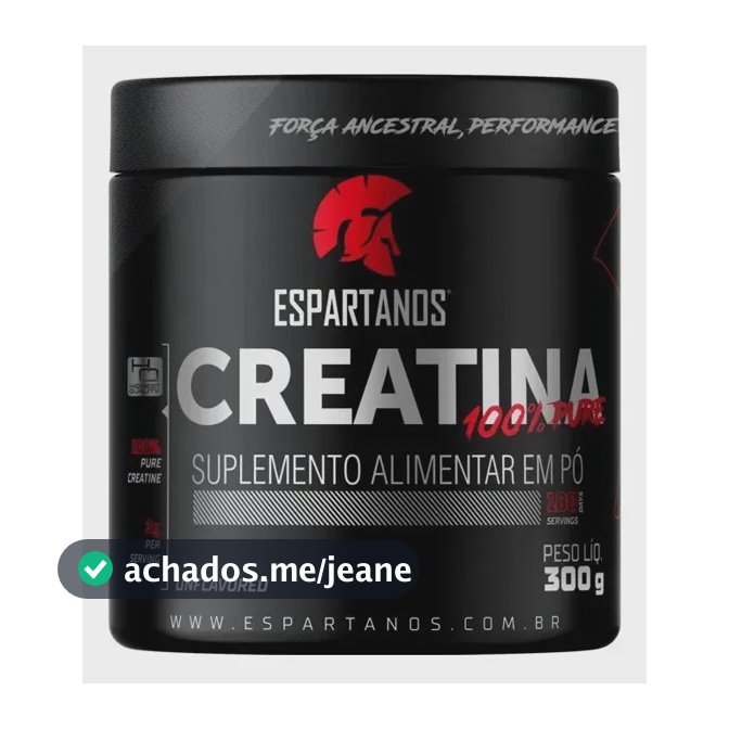 Suplemento Em Pó Creatina 100% Pura 300g Espartanos Aprovada Sabor Sem sabor