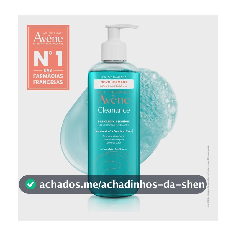 Gel de Limpeza Facial Purificante Avène Cleanance Pele Oleosa e Sensível 400g