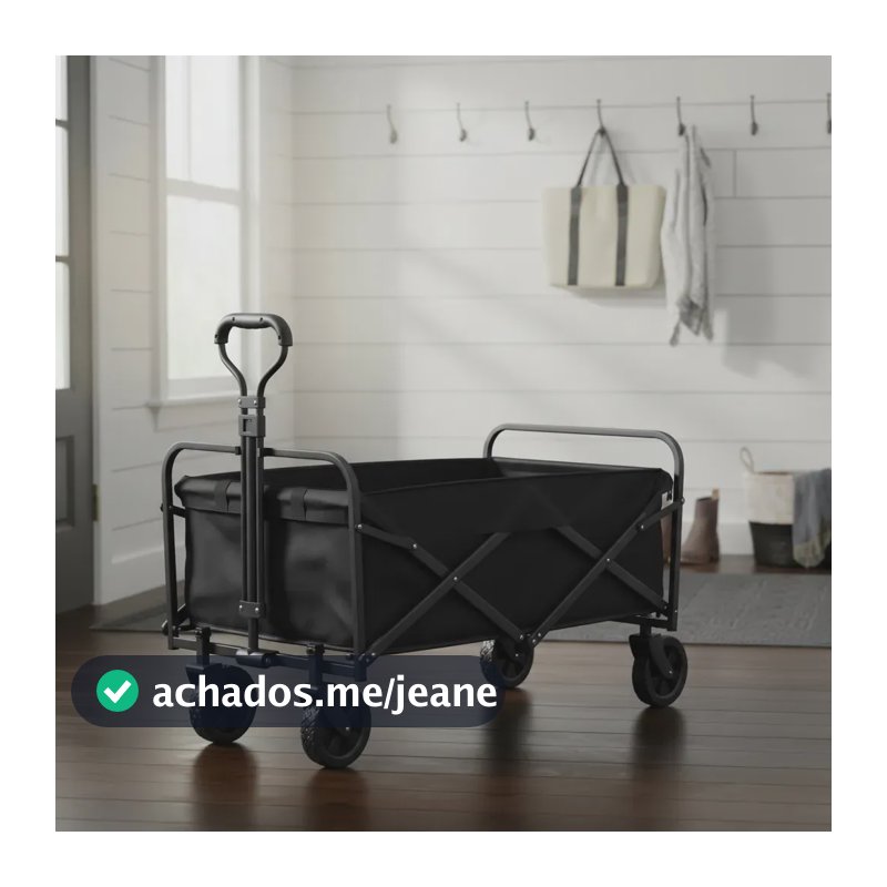 Carrinho Multiuso Para Camping Até 100kg Dobrável Cor Preto