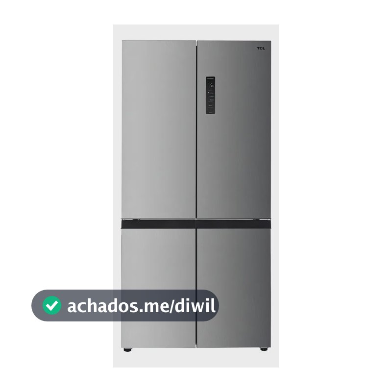 Geladeira Tcl 589 Litros Inox Twin Eco Inverter Frost Free Multidoor Espaço Flex 110v C589cdn1