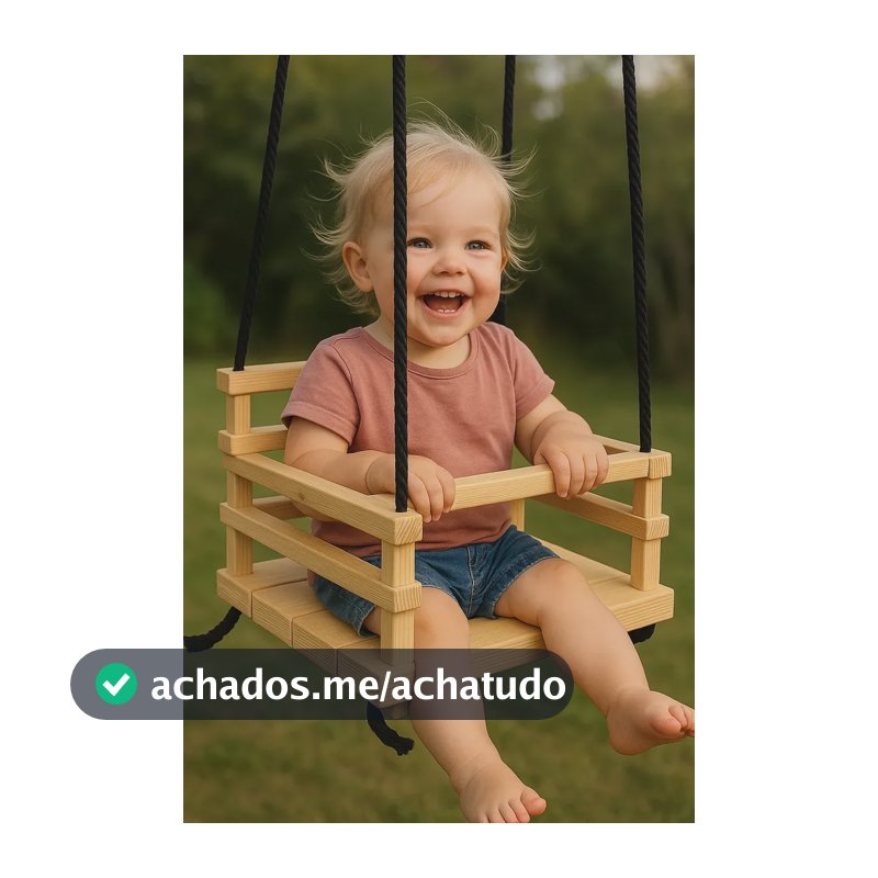 Balanço Cadeirinha Infantil Madeira Maciça Casa Jardim Natural