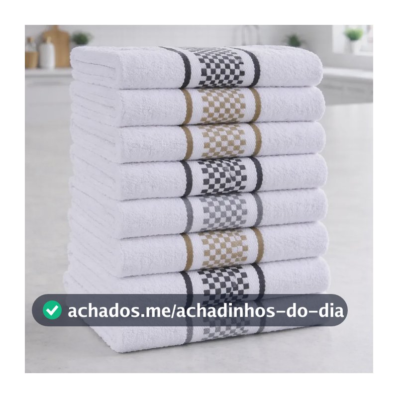 Kit 10 Panos De Prato Felpudo Atoalhado Premium Luxo 40x60 Multicolorido Quadriculado