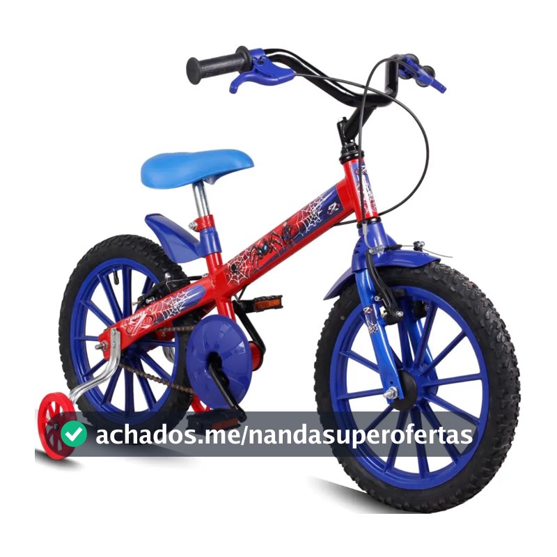 Bicicleta Aro 16 Aranha Menino 4 e 5 anos Homem Spider Infantil Herói com Rodinha