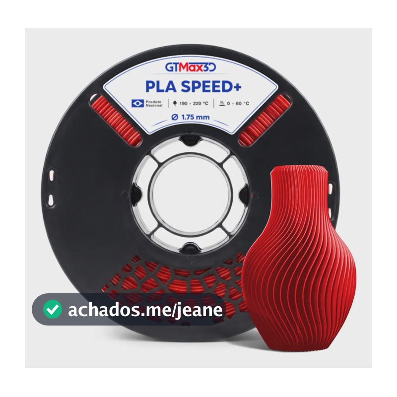 Filamento Pla Speed+ 1kg 1.75mm Impressão 3d Nacional -gtmax Vermelho