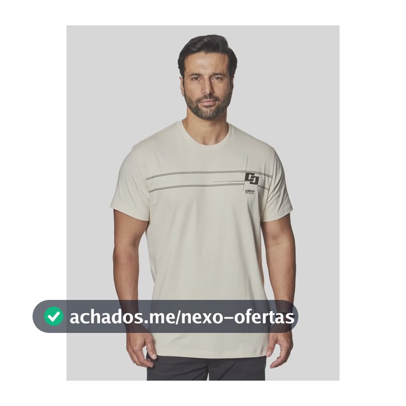 Camiseta Colcci Masculino 350112369 Bege Taupe Logo M Estampa Localizada