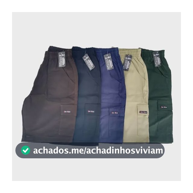 Kit C/4 Bermuda Masculina Cargo Adulto Elástico P M G Gg Xg