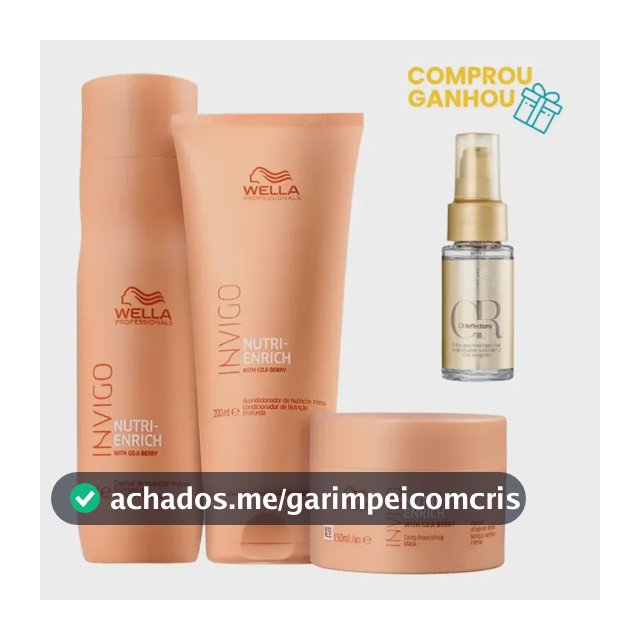 Kit Enrich Shampoo, Cond, Másc E Oil Reflections - Wella