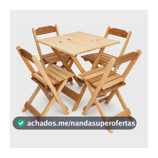 Jogo De Mesa Com 4 Cadeiras Bar 70x70 Madeira Conjunto Dobrável Crú Sem Pintura Modelo Flex Marca Cozinha Gourmet