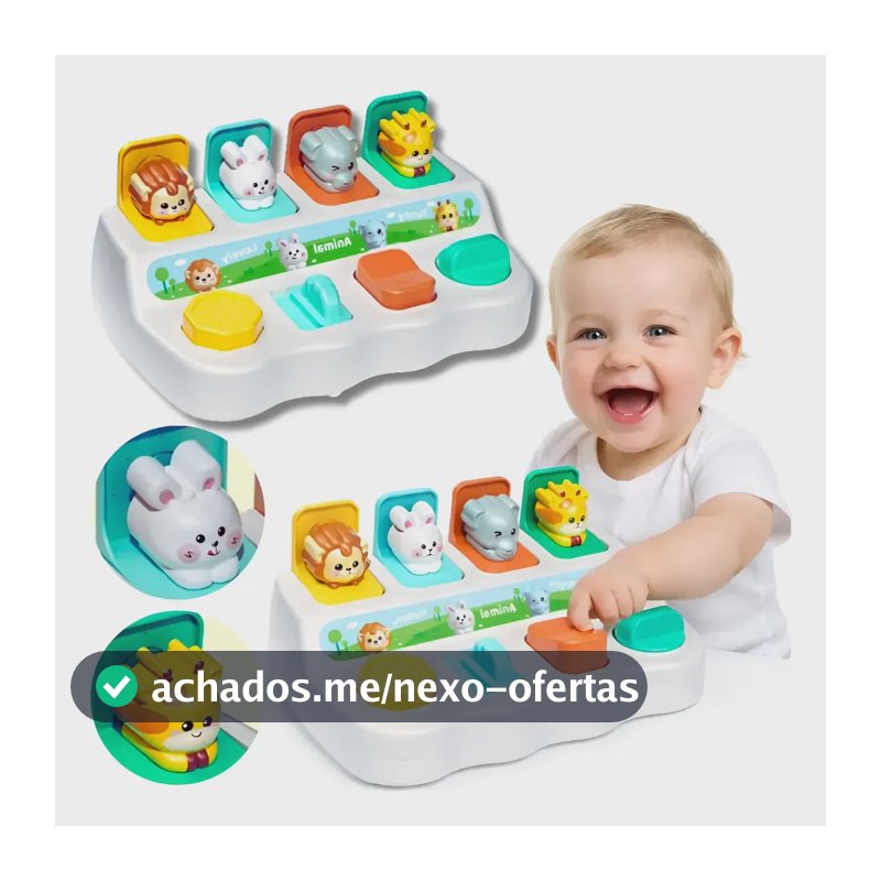 Brinquedo Bebê Interativo Esconde Animais Educativo Didático Colorido