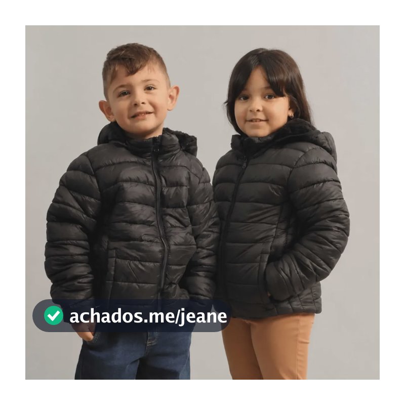 Jaqueta Menino Bobojaco Infantil Nylon Impermeável Forrada Preto Menino 12