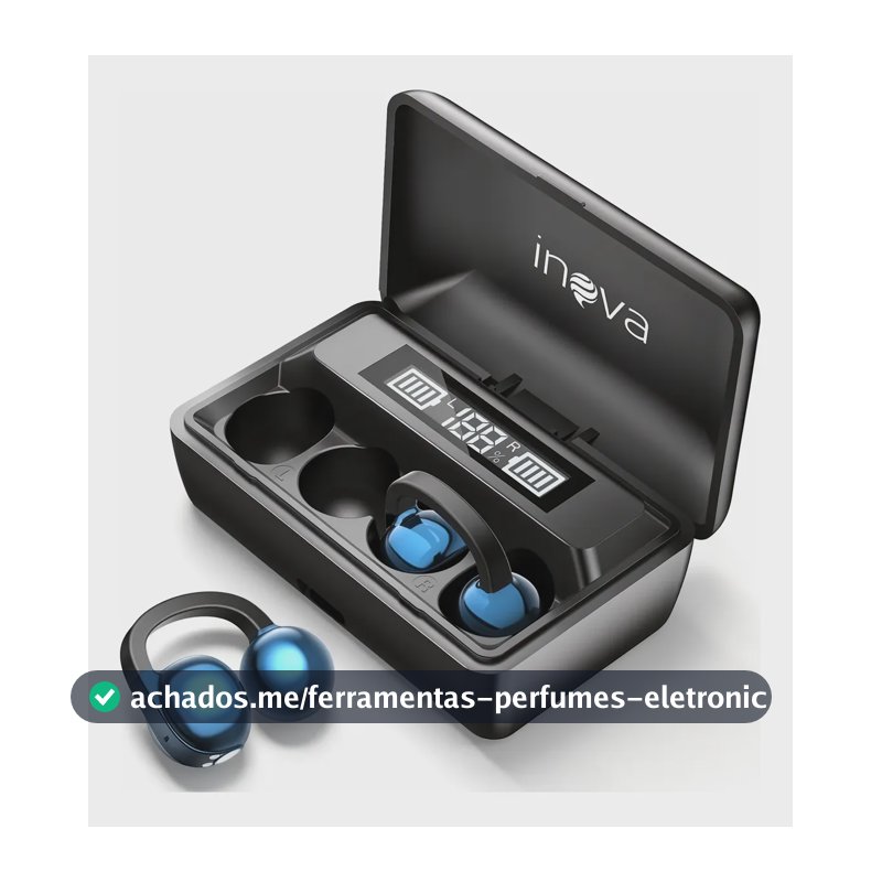 Fone De Ouvido Clip-on Bluetooth 6.0 Esportivo 60hrs Duração Preto