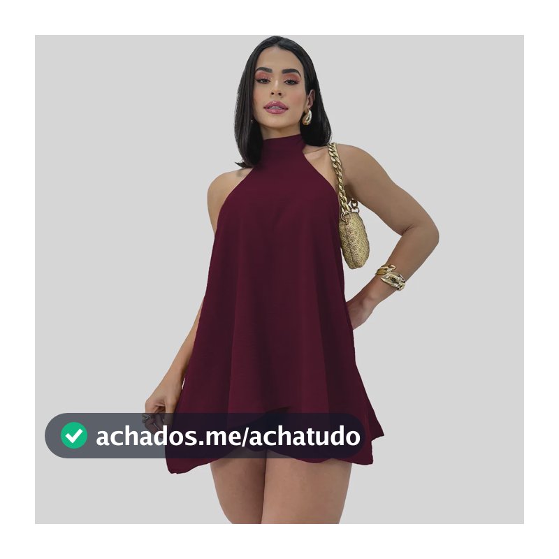 Conjunto Feminino Vestido Soltinho Frente Unica Short Verão Vinho Único