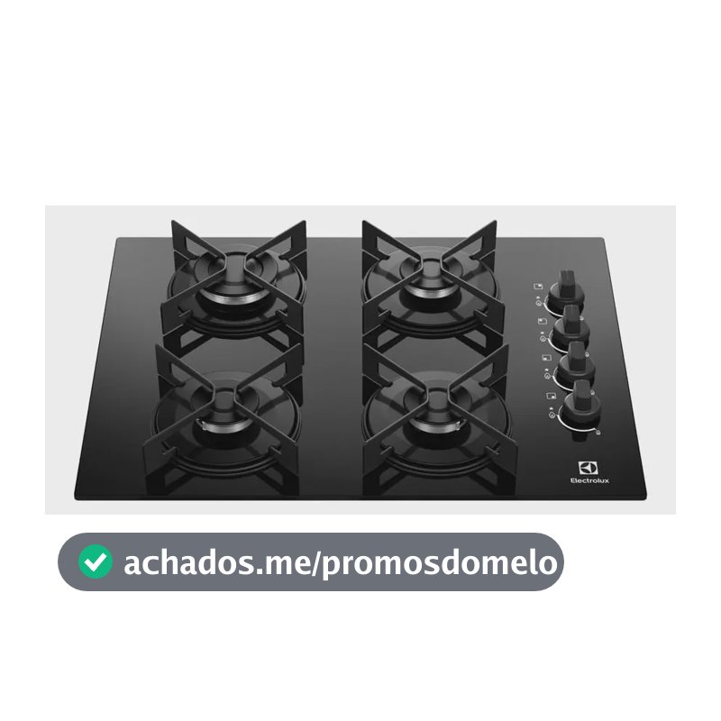 Cooktop 4 Bocas a Gás Electrolux Mesa de Vidro Efficient Grade de Aço Fosco (KE4GR) Bivolt