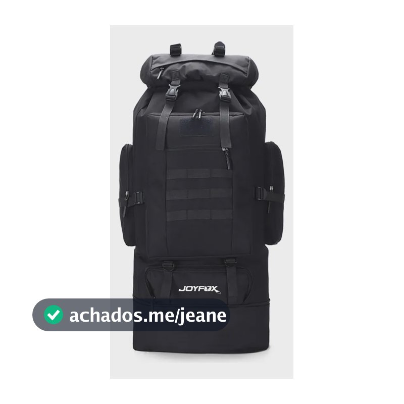 Mochila Cargueira Joyfox 100l Grande Viagem Alpinismo Camping Nylon Impermeável Reforçada Espaçosa Cor Preto