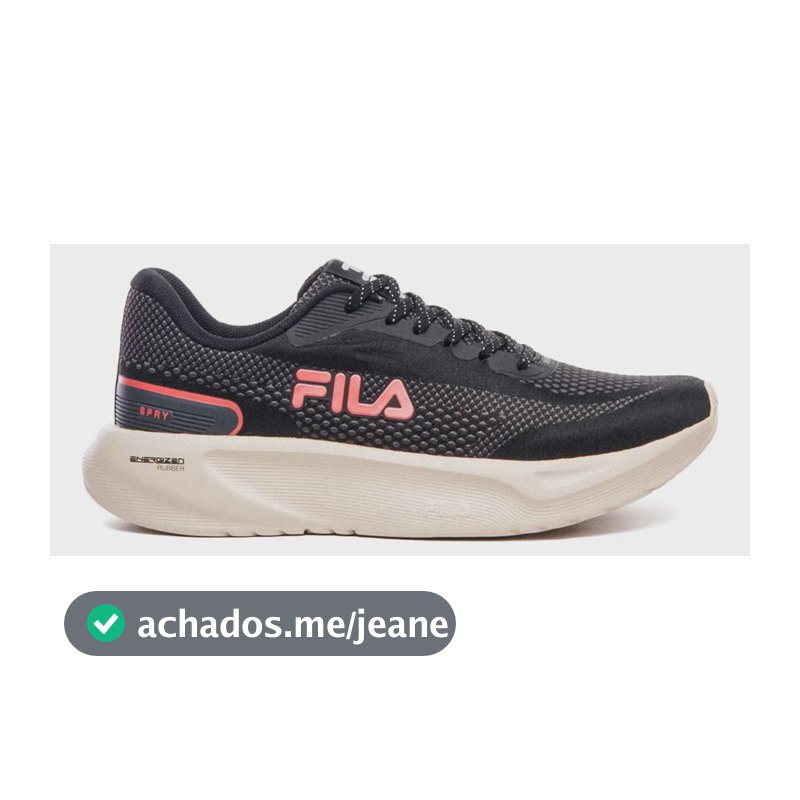 Tênis Fila Spry Feminino Original Academia Confortável Preto/grafite/goiaba 37 Br
