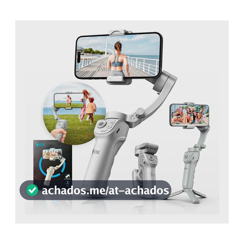 Gimbal Estabilizador De Vídeo 3 Eixos Com Tripé I.a Integrada Rastreamento Facial Pau De Selfie Adaptável Anti-tremor Câmera 360 Compatível Com iPhone Andoid Ios Modo Inception Cinza