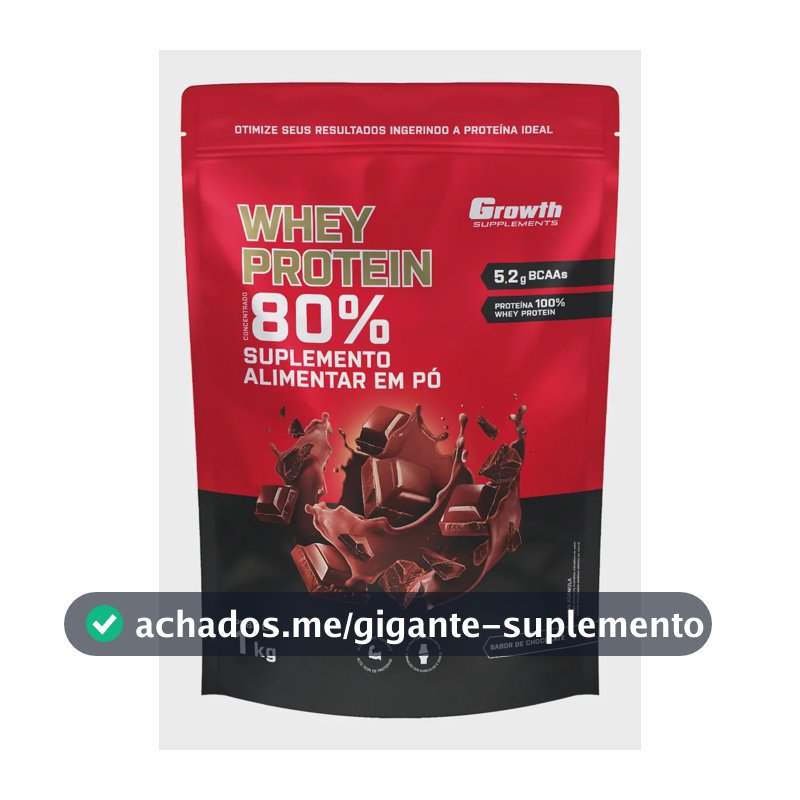 Proteína Growth Supplements Whey concentrado em pó sabor Chocolate x 1kg