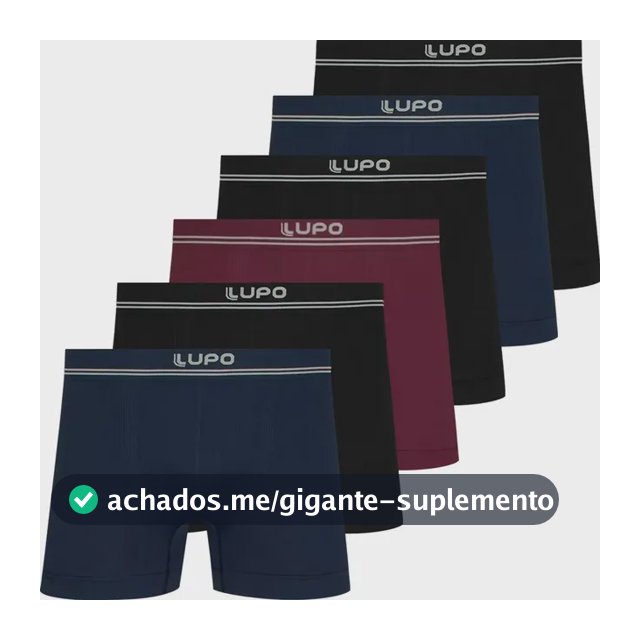 Kit 6 Cuecas Boxer Lupo Sem Costura Box Microfibra Original
