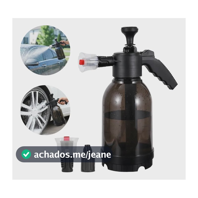 Pulverizador Snow Foam Manual 2 Litros Bico Pressão Espuma Profissional Nzengor Preto