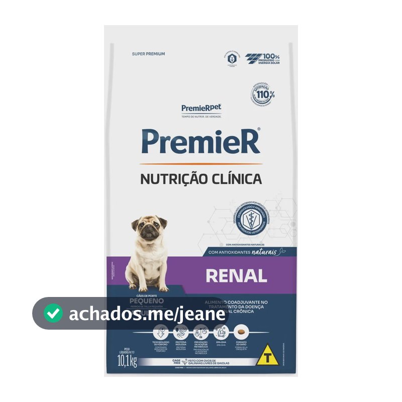 Ração Premier Nutrição Clínica Renal Cães Porte Pequeno 10kg
