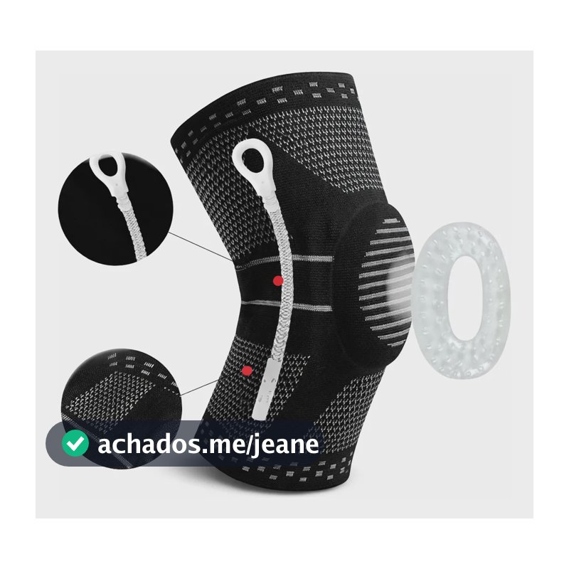 Joelheira Ortopédica Estabilizadora Compressão 3d Menisco Preto G