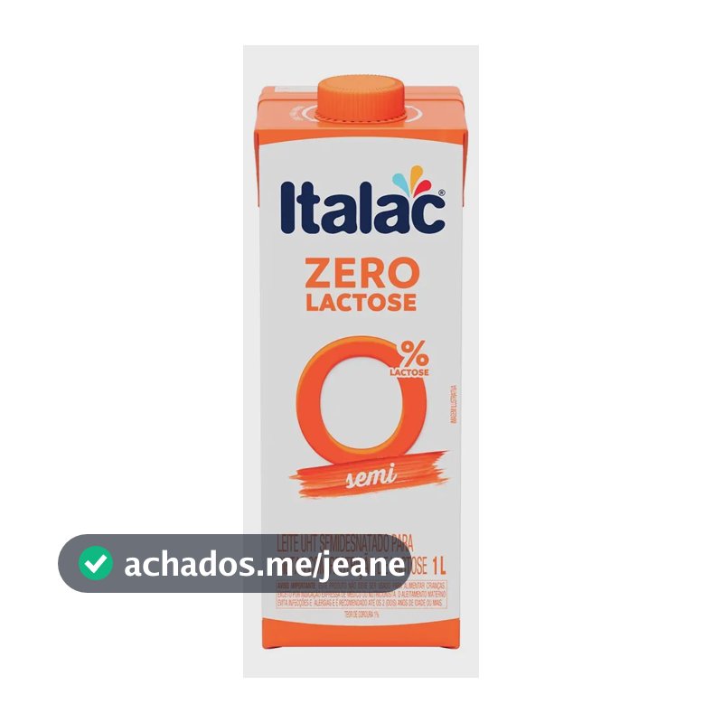 Leite Uht Semidesnatado Zero Lactose Italac Edge 1L