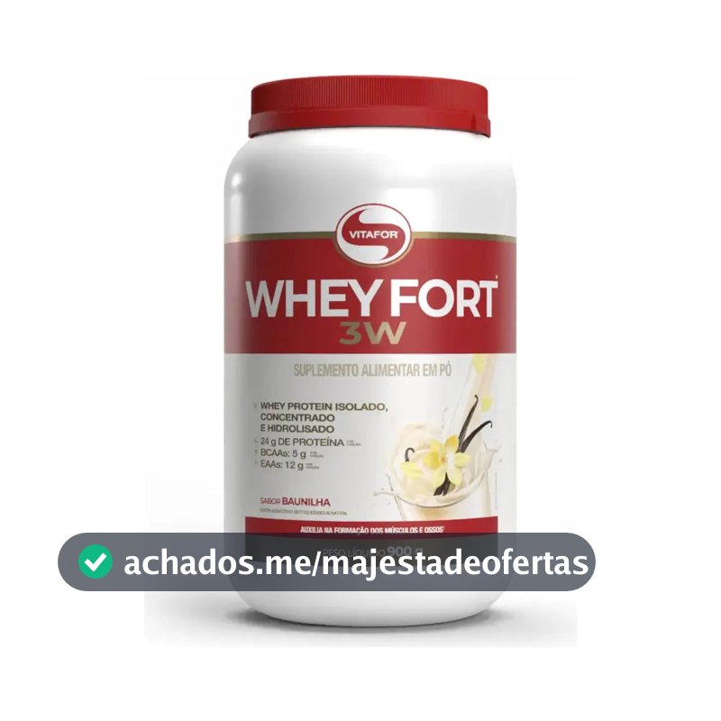 Suplemento Alimentar Whey Fort 3w 900g Vitafor Baunilha