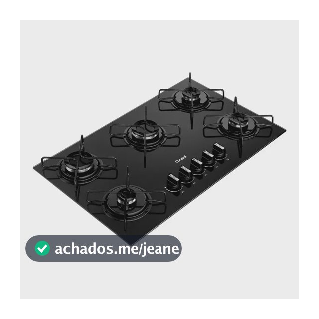 Cooktop Consul a Gás 5 Bocas com Grades Estáveis - CD075BE Preto