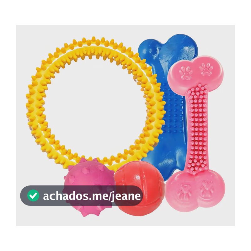 Brinquedo Pet 2d Pet Kit 5 Peças Cão Porte Pequeno Borracha Não Tóxica