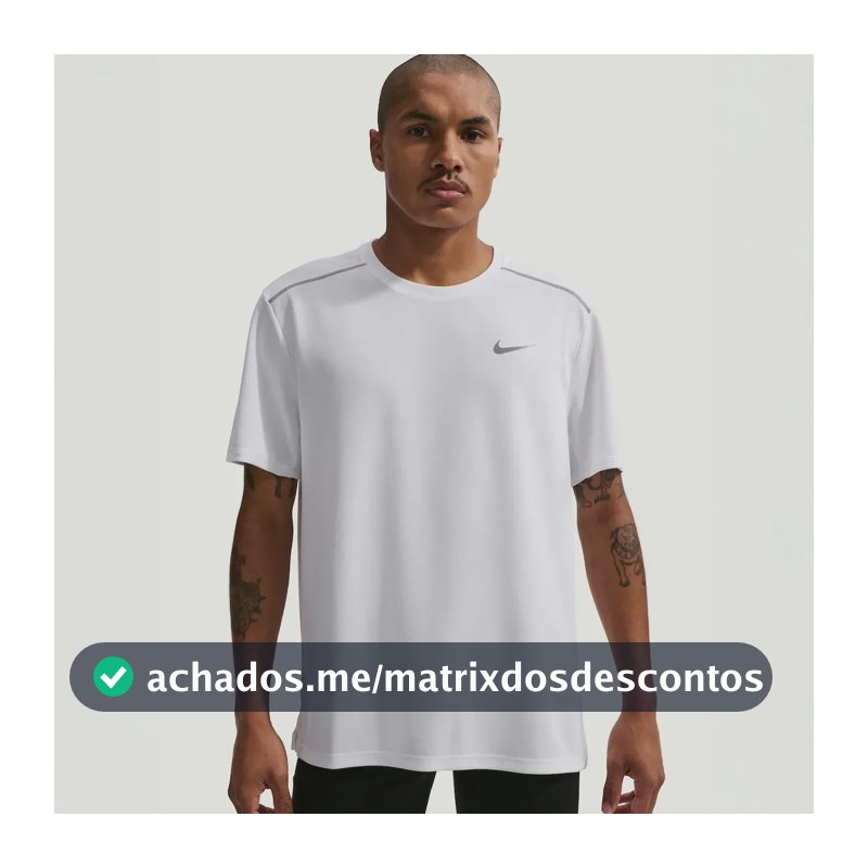Camiseta Dri-fit Nike Uv Miler Masculina Branco/cinza G