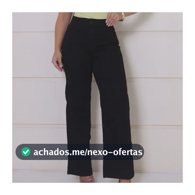 Calça Jeans Feminina Wide Leg Pantalona Cintura Alta Inverno
