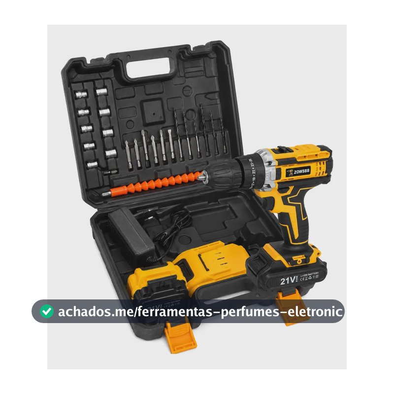 Kit Parafusadeira Furadeira Sem Fio Bateria 48vh+acessórios