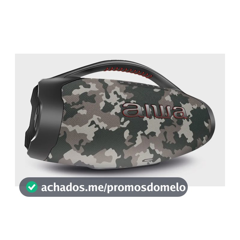 Caixa de Som Boombox Plus AIWA BBS-01-BG 200W Bluetooth 30H IP66 USB Cinza