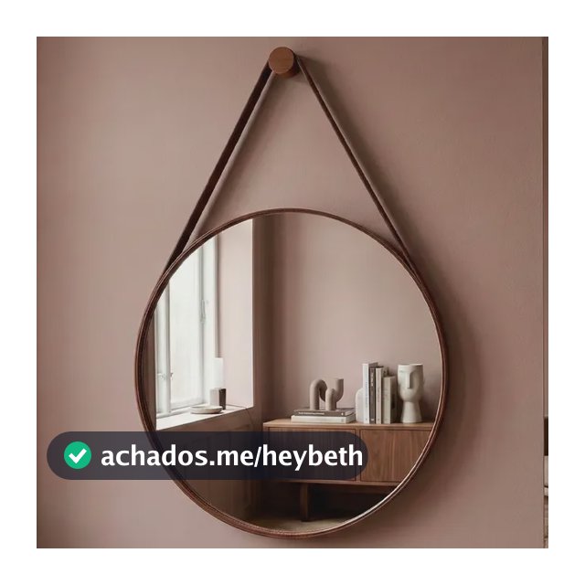 Espelho Redondo Decorativo Adnet Escandinavo 30cm + Suporte