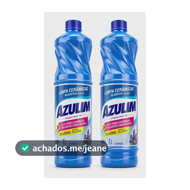 Kit 2 Azulim Limpa Cerâmica Azulejo Rejunte 1Litro Lavanda