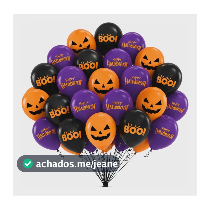 Balão Bexiga Abóbora Halloween Sortido 50 Unidades Sortido