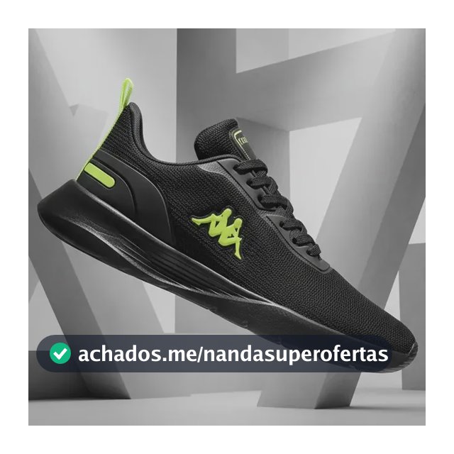 Tenis Kappa Treviso Original Unissex Confortável Academia Preto-amarelo-limão 41 Br