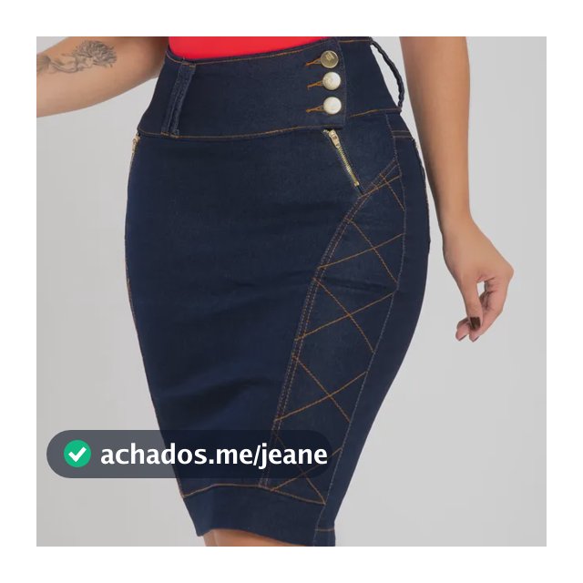 Saia Jeans Moda Evangelica Zig Zag Amaciada 7pallas