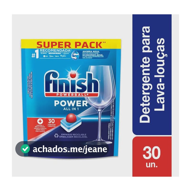 Detergente para Lava Louças Finish Powerball 30 unidades