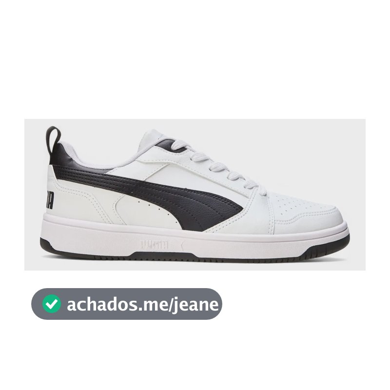 Tênis Casual Masculino Rebound V6 Low Puma Puma White-puma Black-puma Black Liso 39 Br