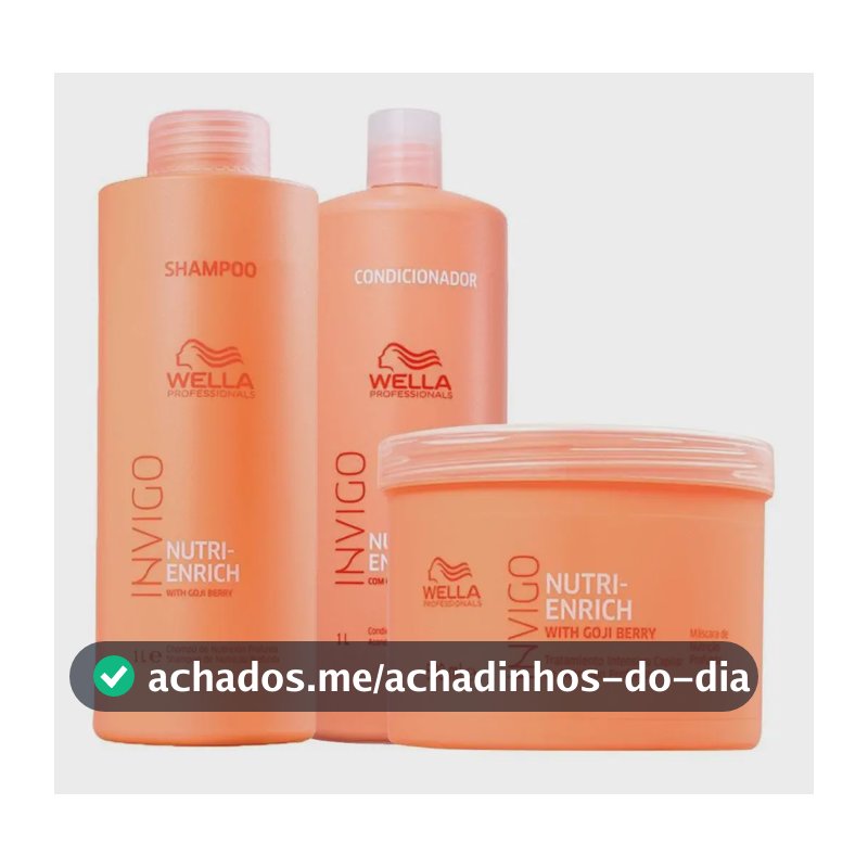 Kit Wella Invigo Nutri-Enrich Sh 1l + Cond 1l + Masc 500 Ml