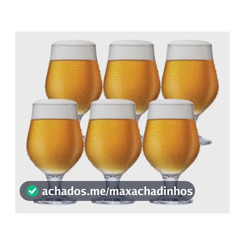 Jogo 6 Taças Cerveja Vidro Cristalino 400ml M&K Home - Bares e Restaurantes