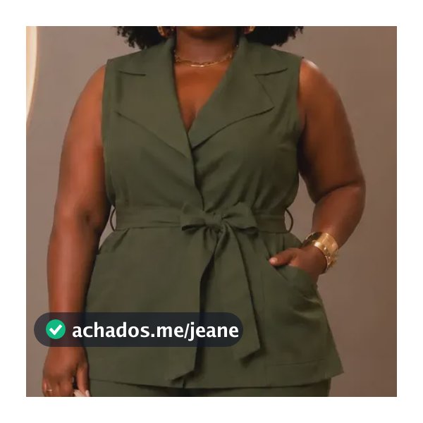 Conjunto Feminino Plus Size Colete Sem Manga Calça Pantalona