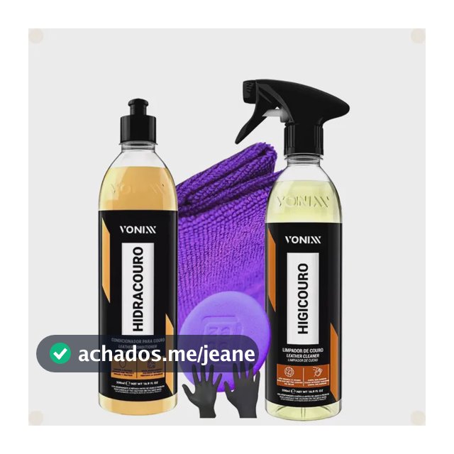 Kit Limpeza Automotiva Bancos Couro Vonixx 500ml Hidrata