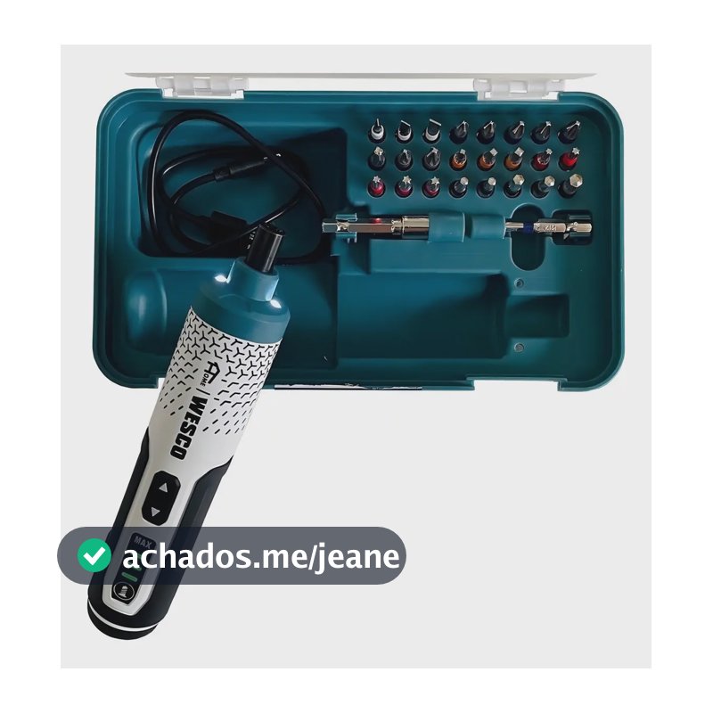 Parafusadeira A Bateria 3,6v C/ Estojo E 24 Acessórios Wesco - WS2001