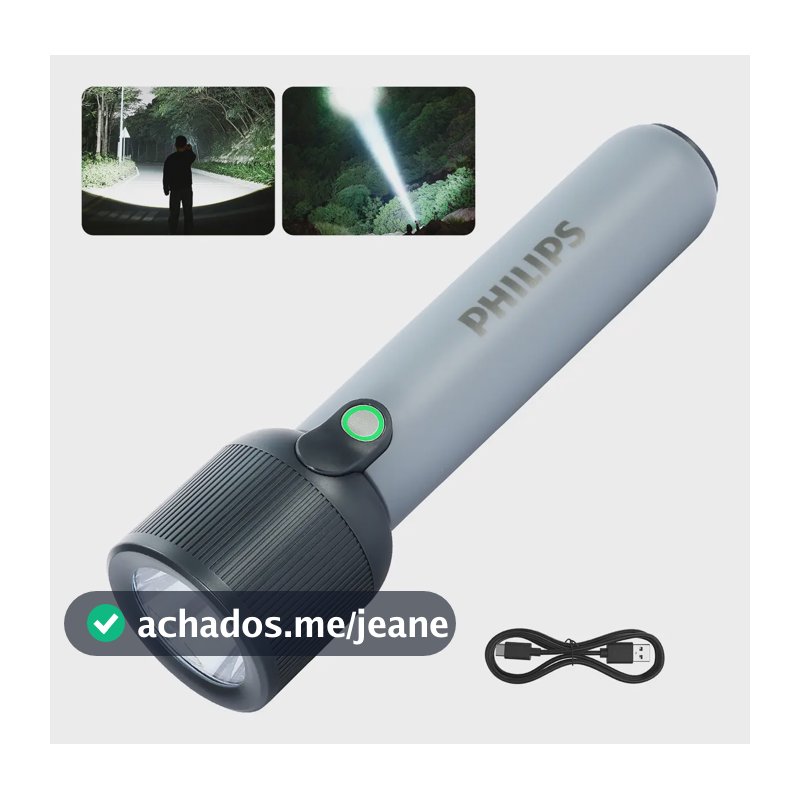 Lanterna Philips Sfl1181 Compacta E Potente Branco Preto